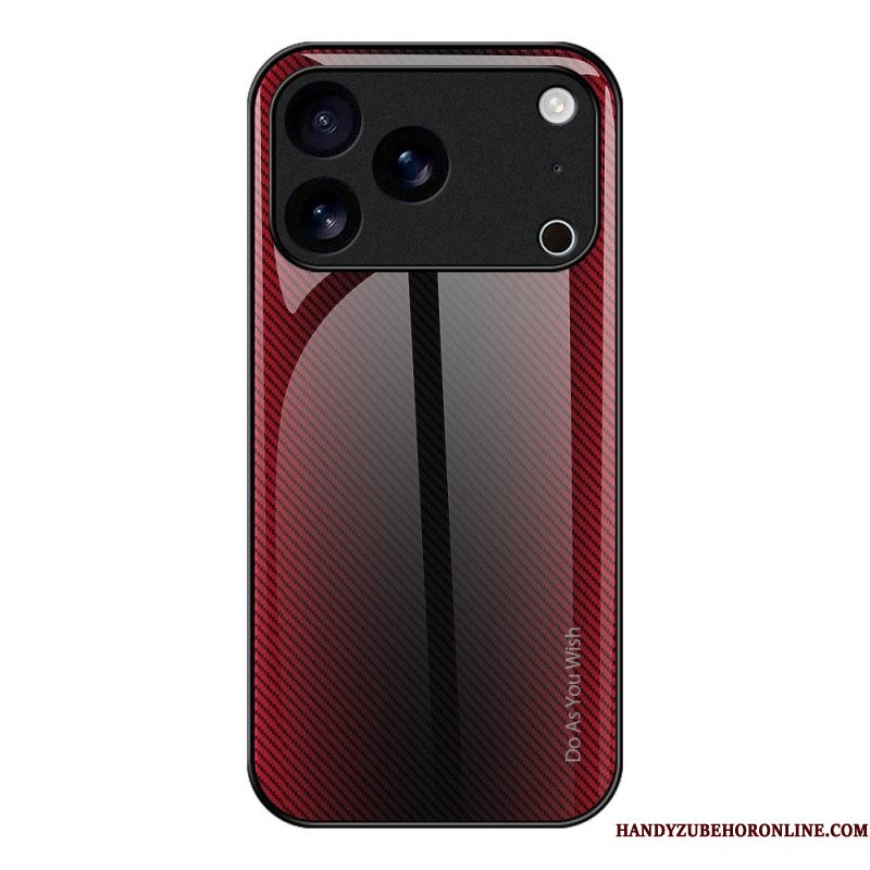 Cover Hoesje iPhone 17 Pro Max Telefoonhoesje Gehard Glas Met Koolstofvezel