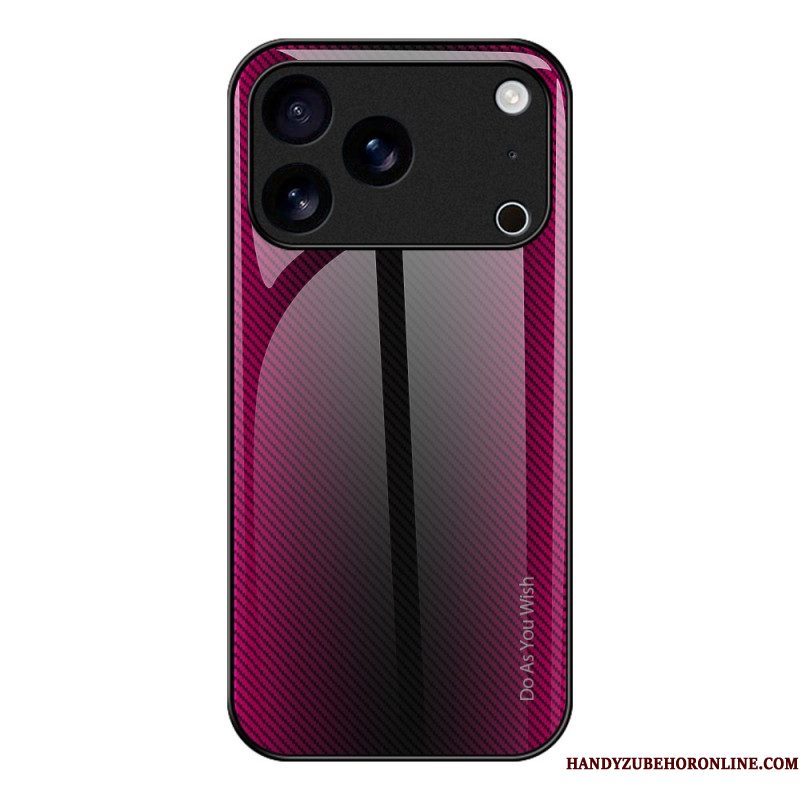 Cover Hoesje iPhone 17 Pro Max Telefoonhoesje Gehard Glas Met Koolstofvezel
