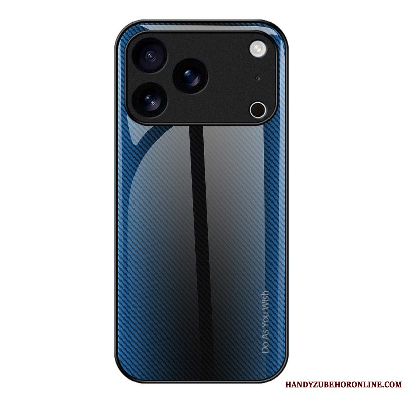 Cover Hoesje iPhone 17 Pro Telefoonhoesje Gehard Glas Met Koolstofvezel