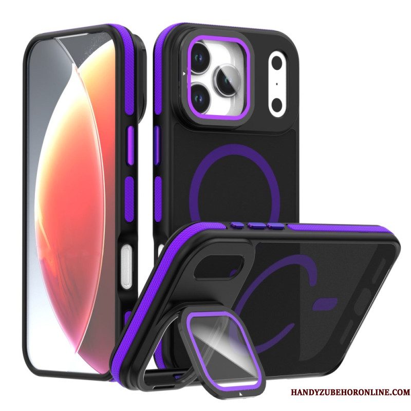 Cover Hoesje iPhone 17 Pro Telefoonhoesje Hybride Magsafe Met Lensbeschermer En Geïntegreerde Houder
