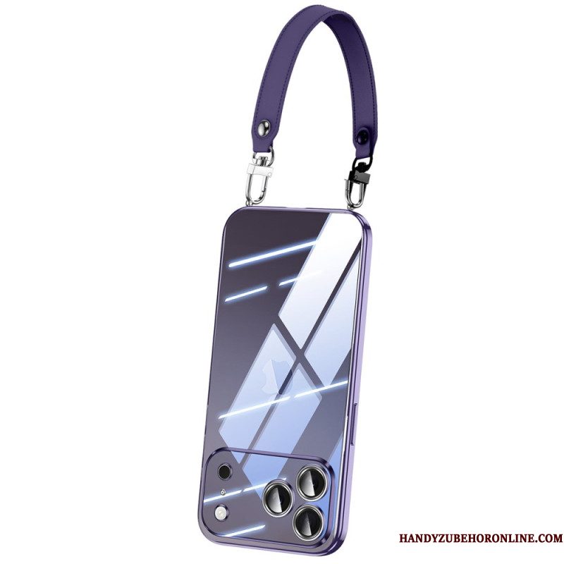 Cover Hoesje iPhone 17 Pro Telefoonhoesje Transparant Met Polsbandje