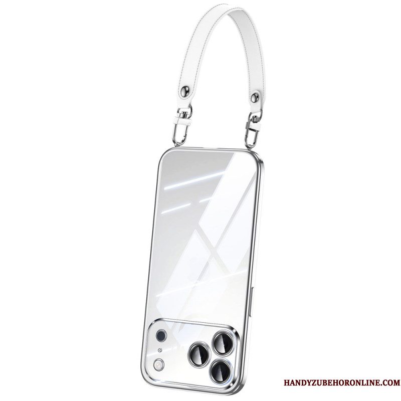 Cover Hoesje iPhone 17 Pro Telefoonhoesje Transparant Met Polsbandje