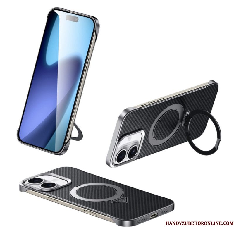 Cover Hoesje iPhone 17 Telefoonhoesje Compatibel Met Magsafe Leerlook Met Standaard
