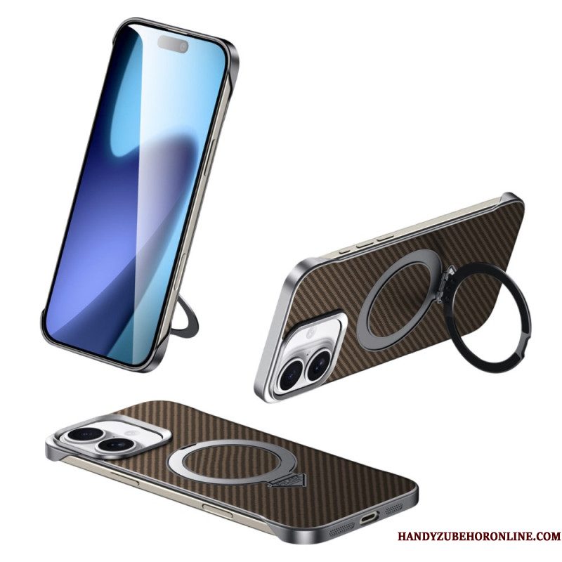 Cover Hoesje iPhone 17 Telefoonhoesje Compatibel Met Magsafe Leerlook Met Standaard