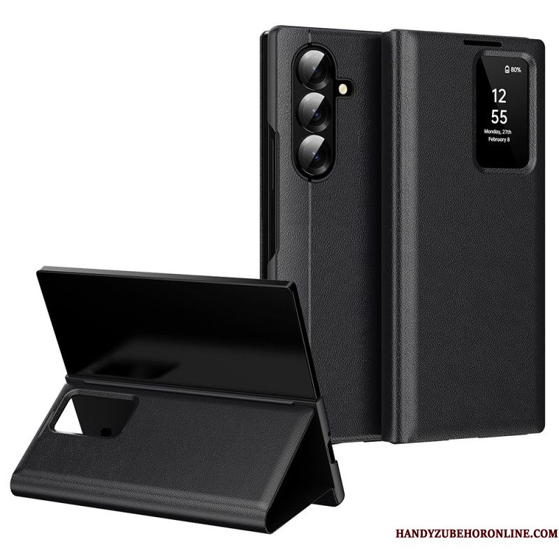 Cover Samsung Galaxy Z Fold 7 Kaarthouder En Slim Venster Bescherming Hoesje