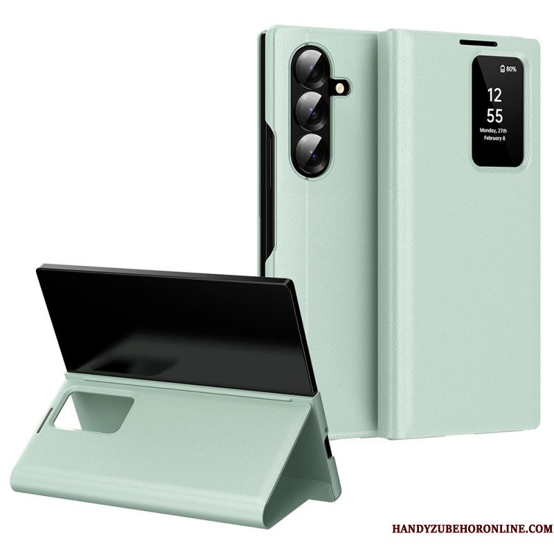 Cover Samsung Galaxy Z Fold 7 Kaarthouder En Slim Venster Bescherming Hoesje