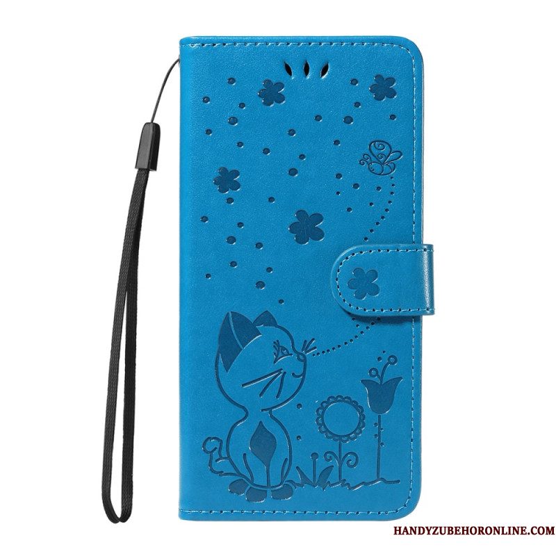 Flip Case Leren Huawei Pura 80 Ultra Bij En Kat