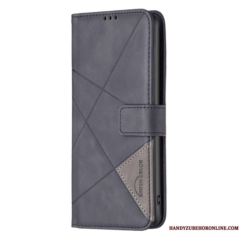 Flip Case Leren Samsung Galaxy S25 5g Edge Geometrisch Patroon Binfen Color