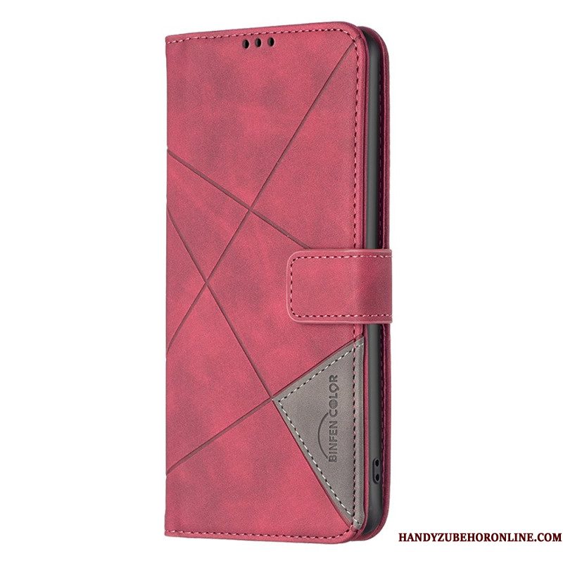Flip Case Leren Samsung Galaxy S25 5g Edge Geometrisch Patroon Binfen Color