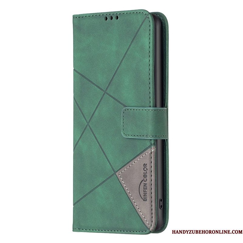 Flip Case Leren Samsung Galaxy S25 5g Edge Geometrisch Patroon Binfen Color