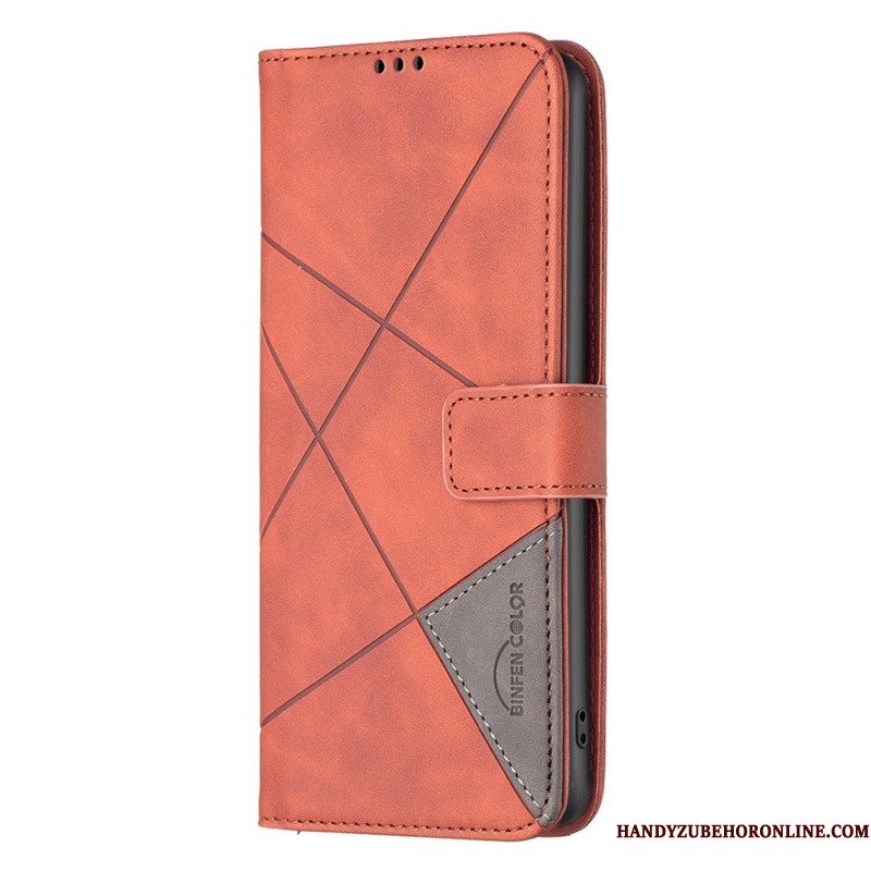Flip Case Leren Samsung Galaxy S25 5g Edge Geometrisch Patroon Binfen Color