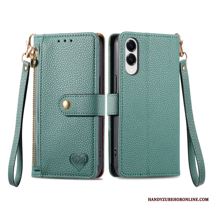 Flip Case Leren Samsung Galaxy S25 5g Edge Rfid-hartontwerp