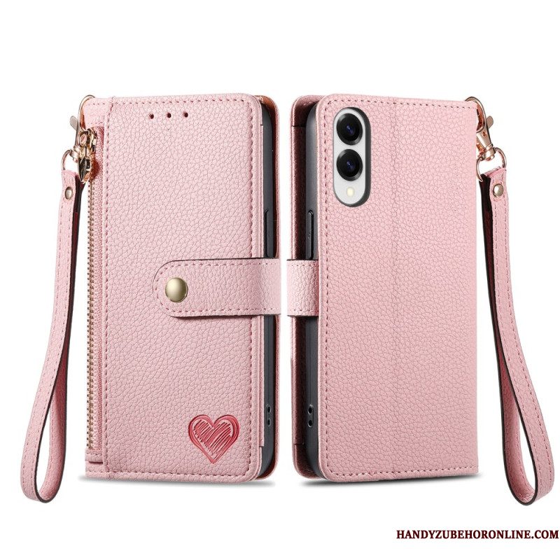 Flip Case Leren Samsung Galaxy S25 5g Edge Rfid-hartontwerp