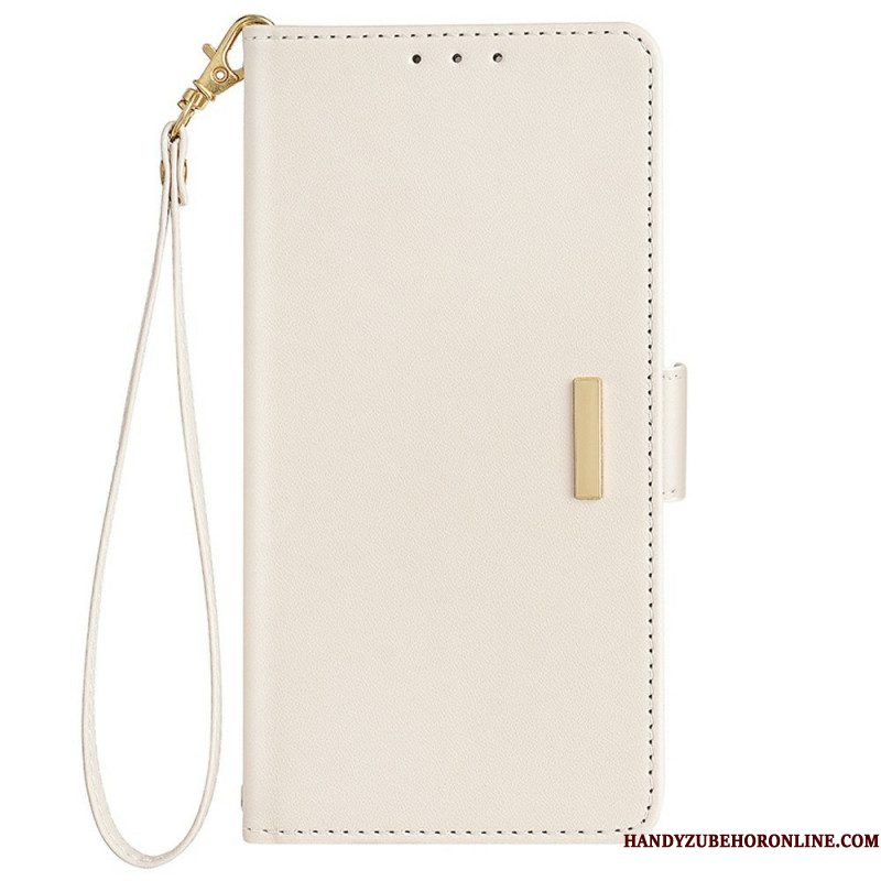 Flip Case Leren Samsung Galaxy S25 5g Gesp In Metaalstijl