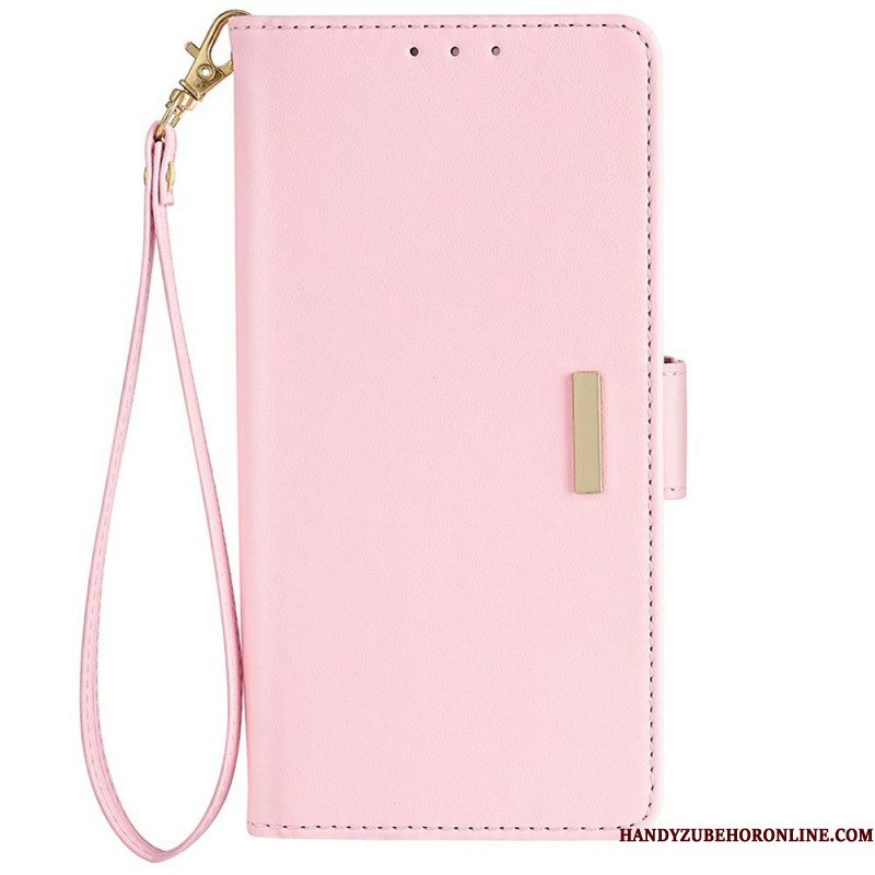 Flip Case Leren Samsung Galaxy S25 5g Gesp In Metaalstijl