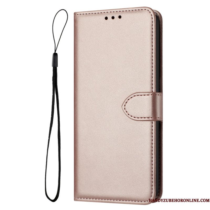 Flip Case Leren Samsung Galaxy S25 Fe Effen Kunstleer