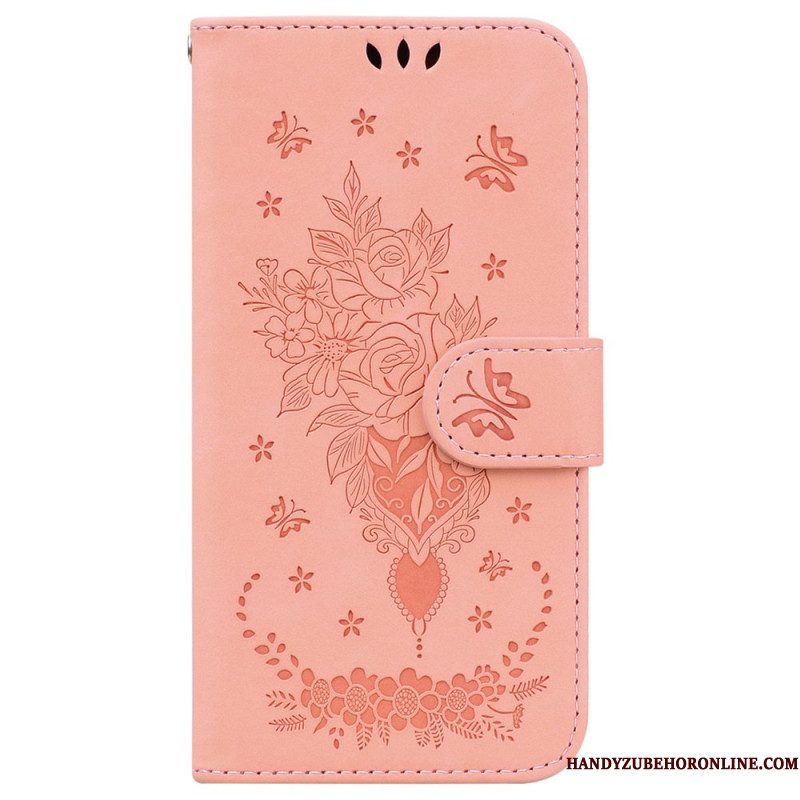 Flip Case Leren Samsung Galaxy S25 Plus 5g Roze Suède-effect