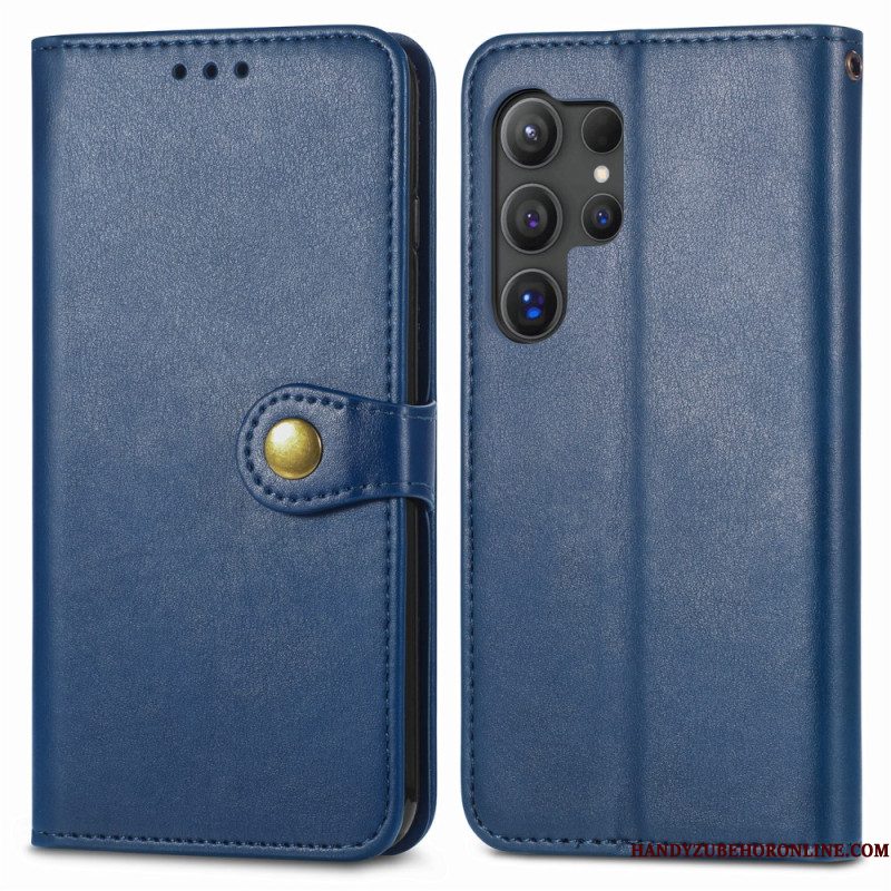 Flip Case Leren Samsung Galaxy S25 Ultra 5g Gouden Sluiting
