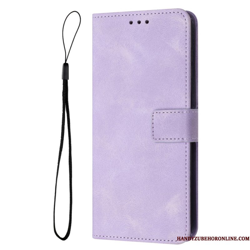 Flip Case Leren Samsung Galaxy S25 Ultra 5g Klassieke Lederlook Met Bandje