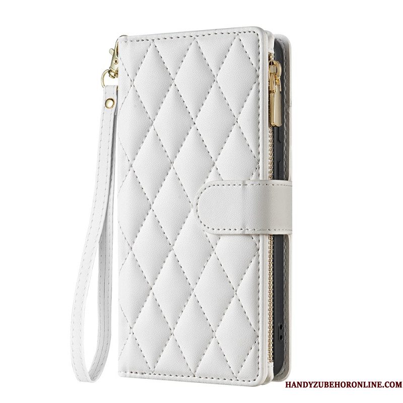 Flip Case Leren Samsung Galaxy S26 Gewatteerd Met Verstelbare Schouderband