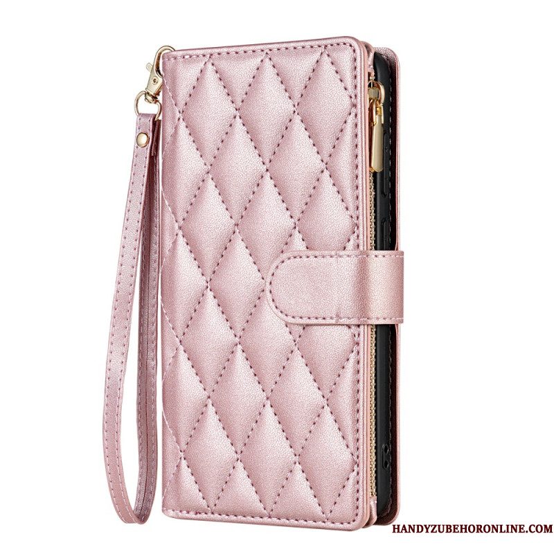 Flip Case Leren Samsung Galaxy S26 Gewatteerd Met Verstelbare Schouderband