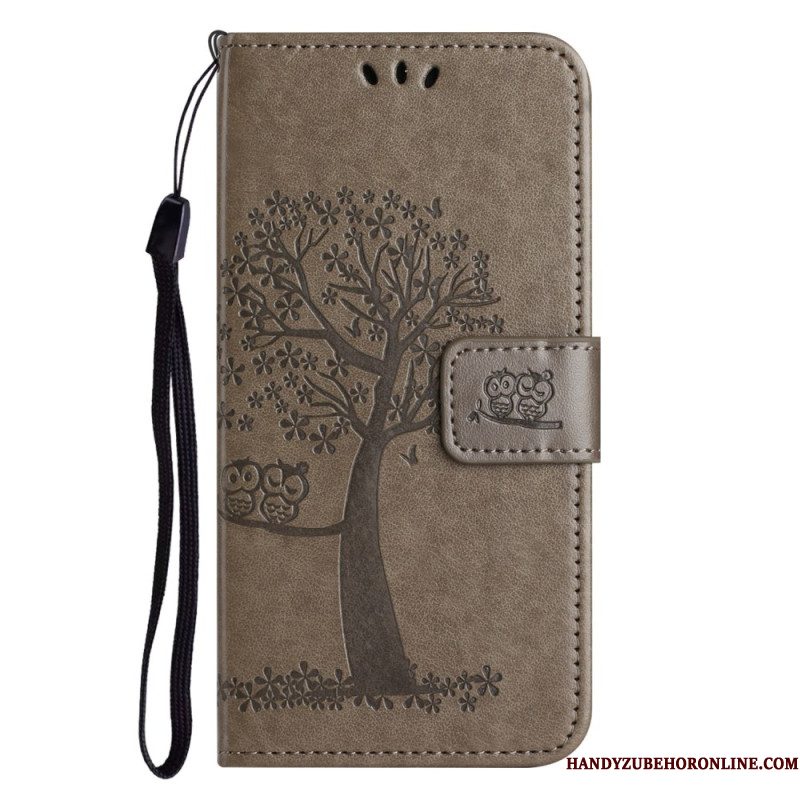 Flip Case Leren Samsung Galaxy S26 Uil En Boom Ontwerp