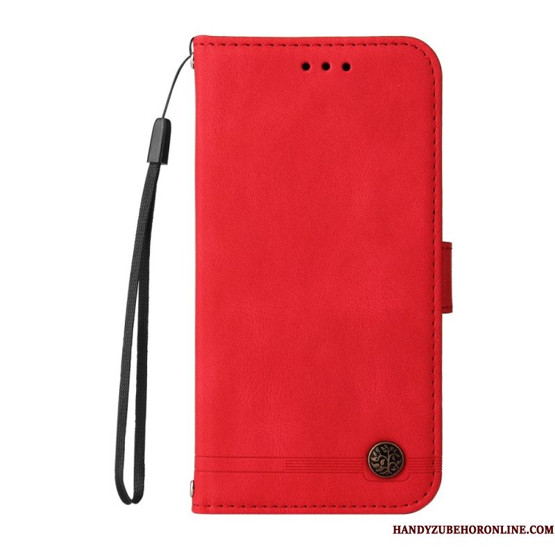 Flip Case Leren Sony Xperia 1 Vii Vintage-effect Met Klinknagel