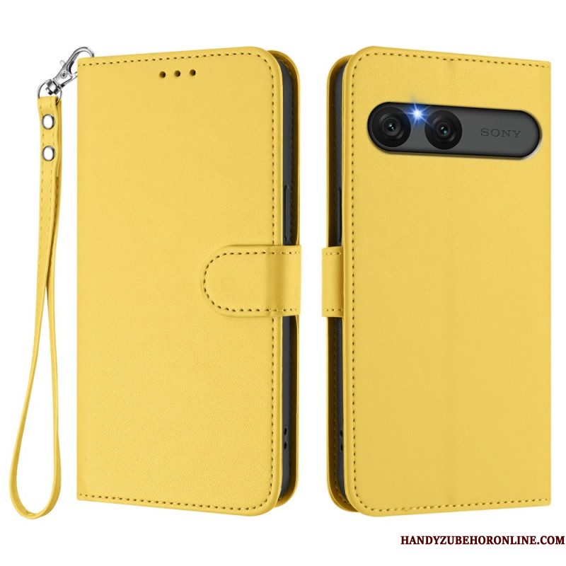 Flip Case Leren Sony Xperia 10 Vii Effen Imitatieleer