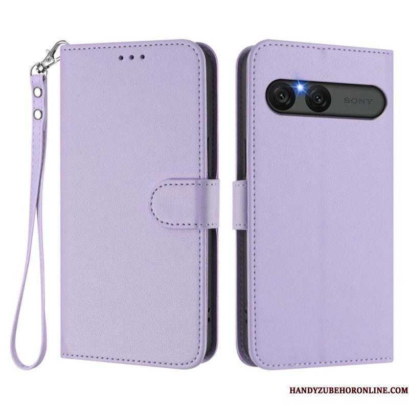 Flip Case Leren Sony Xperia 10 Vii Effen Imitatieleer