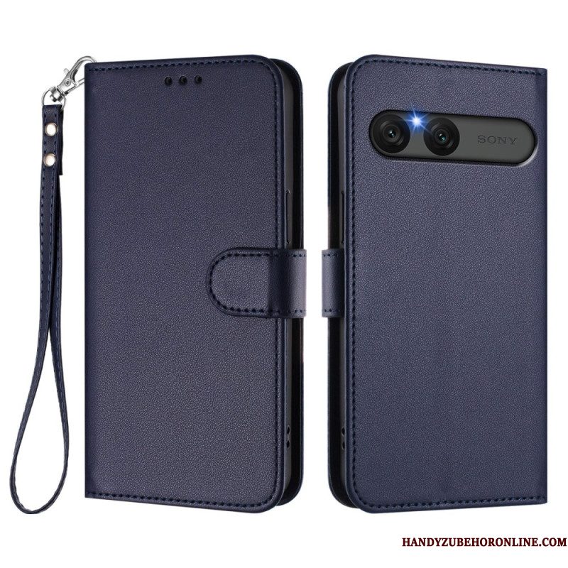Flip Case Leren Sony Xperia 10 Vii Effen Imitatieleer