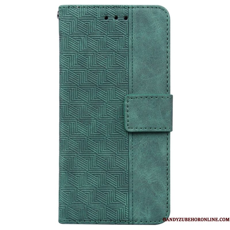 Flip Case Leren Sony Xperia 10 Vii Geweven Patroon