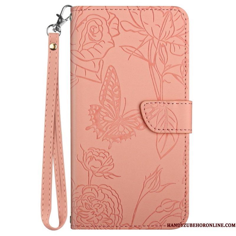 Flip Case Leren Xiaomi 15 Ultra Vlinderprint Bandje