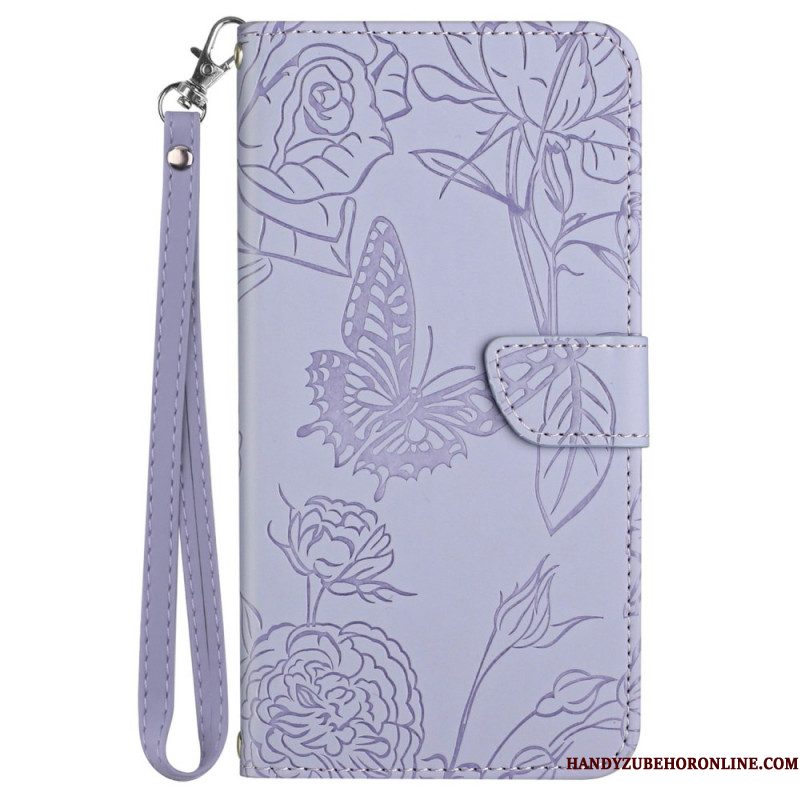 Flip Case Leren Xiaomi 15 Ultra Vlinderprint Bandje