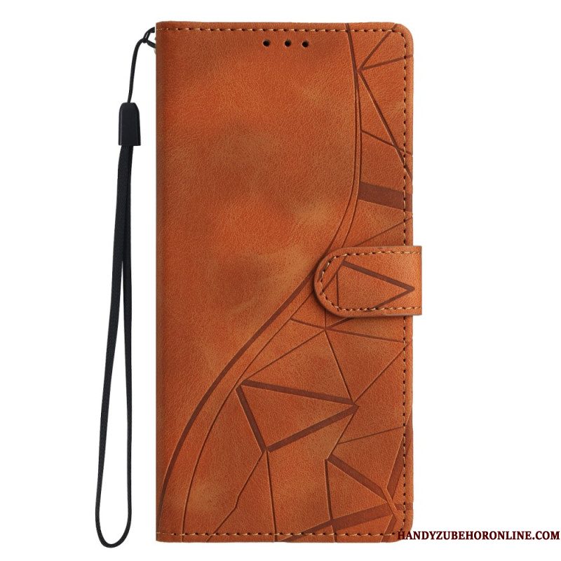 Flip Case Leren Xiaomi 15t Pro Driehoekig Patroon