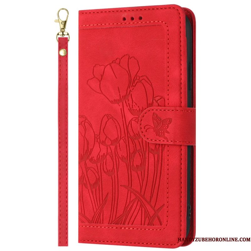 Flip Case Leren Xiaomi 15t Pro Suède-effect Bloemenprint