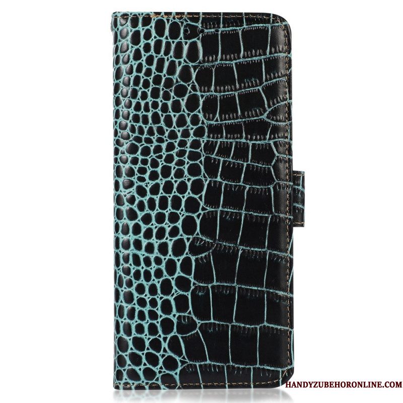 Flip Case Leren Xiaomi 17 Leer Met Krokodillenprint