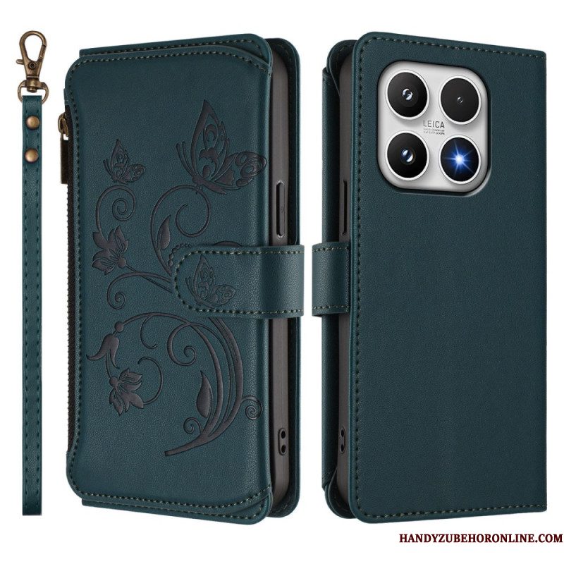 Flip Case Leren Xiaomi 17 Portemonnee Met Bloemenprint