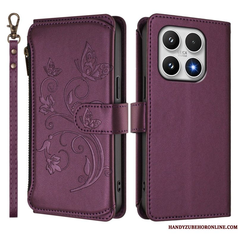 Flip Case Leren Xiaomi 17 Portemonnee Met Bloemenprint