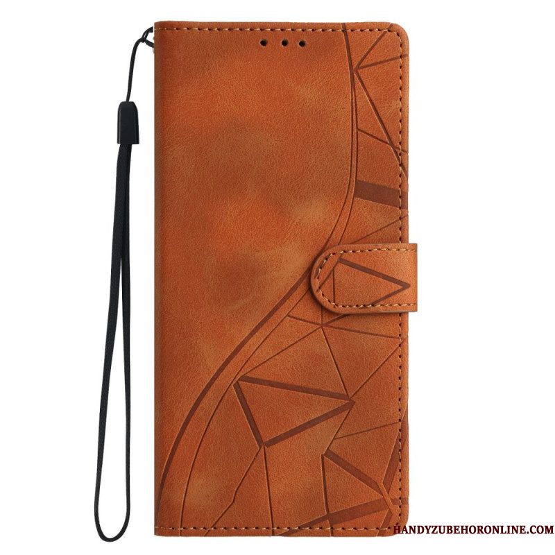 Flip Case Leren Xiaomi 17 Pro Max Driehoekspatroon