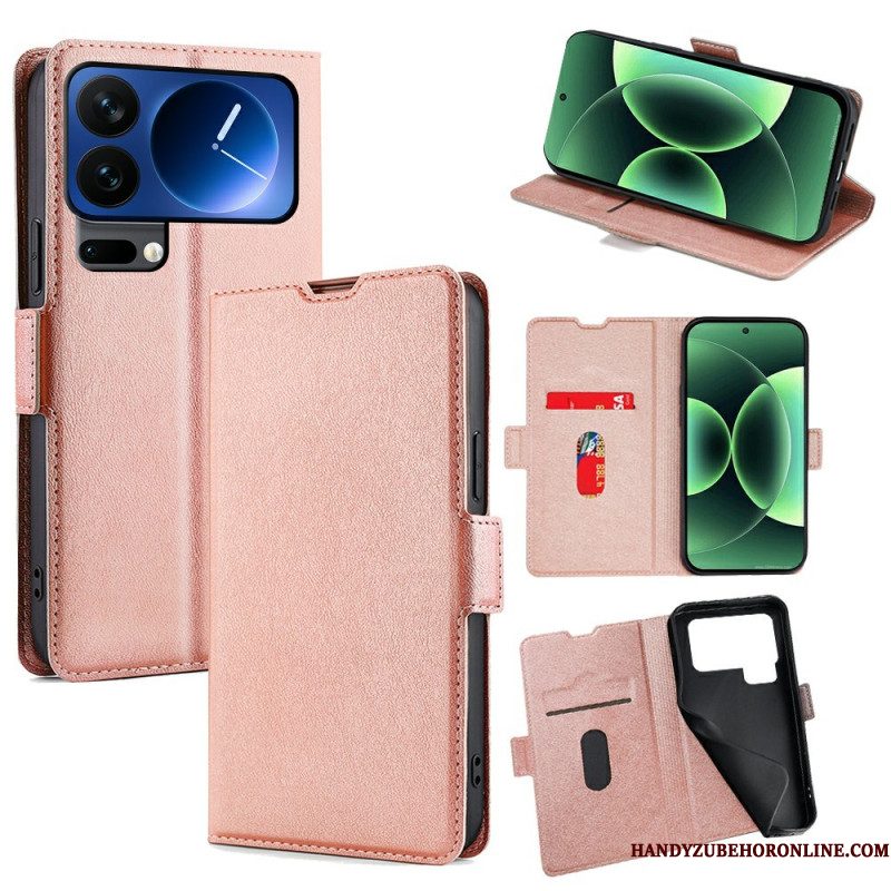 Flip Case Leren Xiaomi 17 Pro Max Dubbele Sluiting Van Imitatieleer