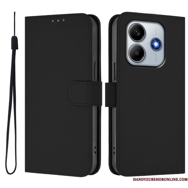 Flip Case Leren Xiaomi Redmi Note 14 5g Bandje Met Lederlook