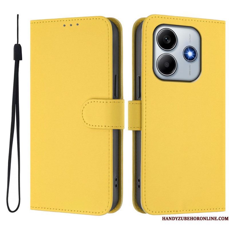 Flip Case Leren Xiaomi Redmi Note 14 5g Bandje Met Lederlook