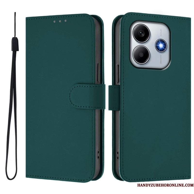 Flip Case Leren Xiaomi Redmi Note 14 5g Bandje Met Lederlook