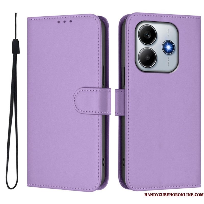 Flip Case Leren Xiaomi Redmi Note 14 5g Bandje Met Lederlook