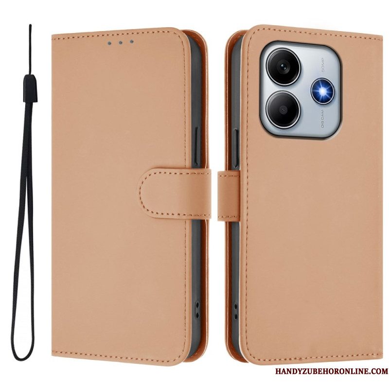 Flip Case Leren Xiaomi Redmi Note 14 5g Bandje Met Lederlook