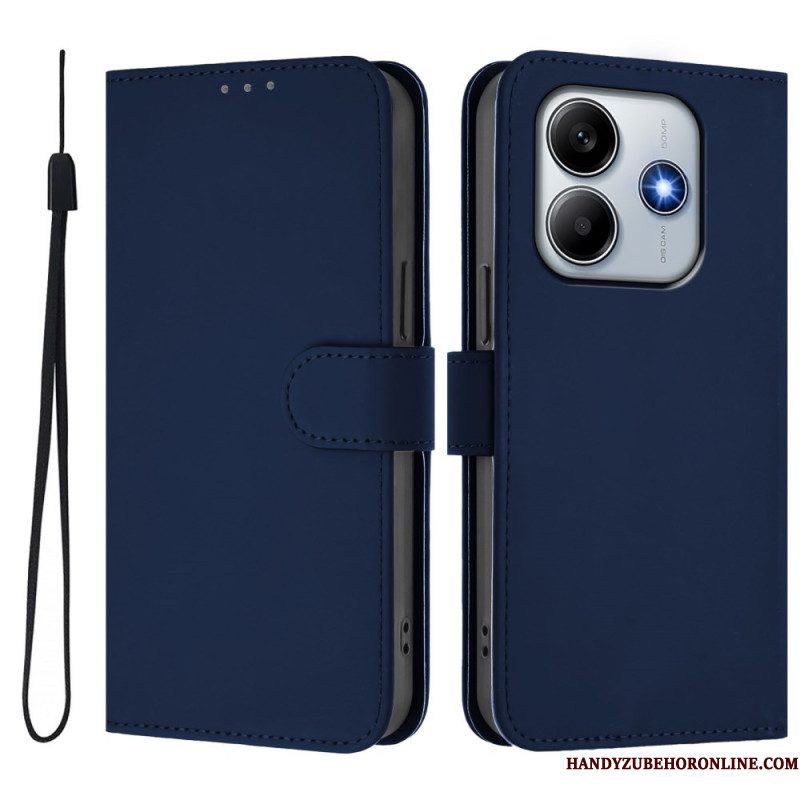 Flip Case Leren Xiaomi Redmi Note 14 5g Bandje Met Lederlook