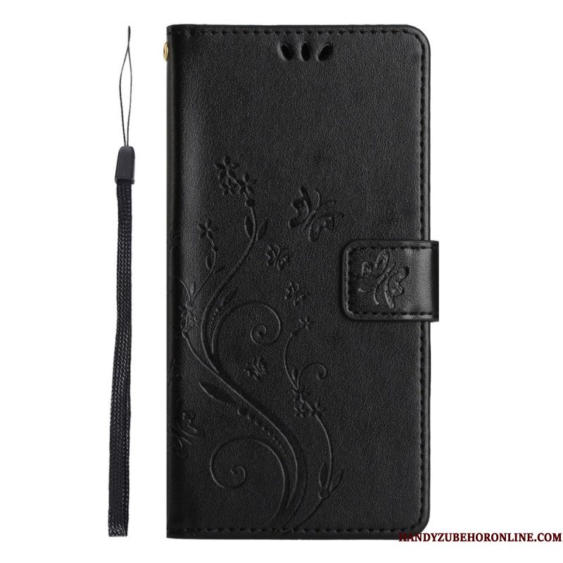 Flip Case Leren Xiaomi Redmi Note 14 5g Bloemen En Vlinders