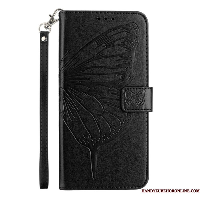 Flip Case Leren Xiaomi Redmi Note 14 5g Vlinderdesign Met Bandje