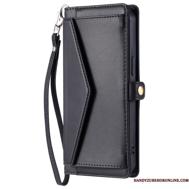 Flip Case Leren Xiaomi Redmi Note 14 Pro 4g Etui Met Bandje
