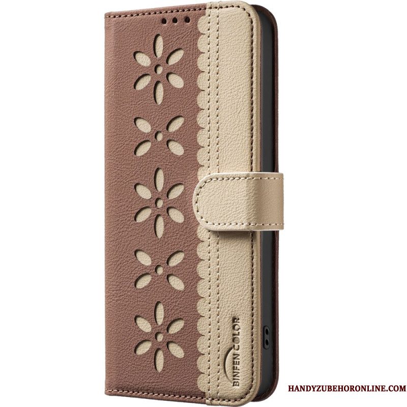 Flip Case Leren Xiaomi Redmi Note 14 Pro 4g Tweekleurig Binfen Color